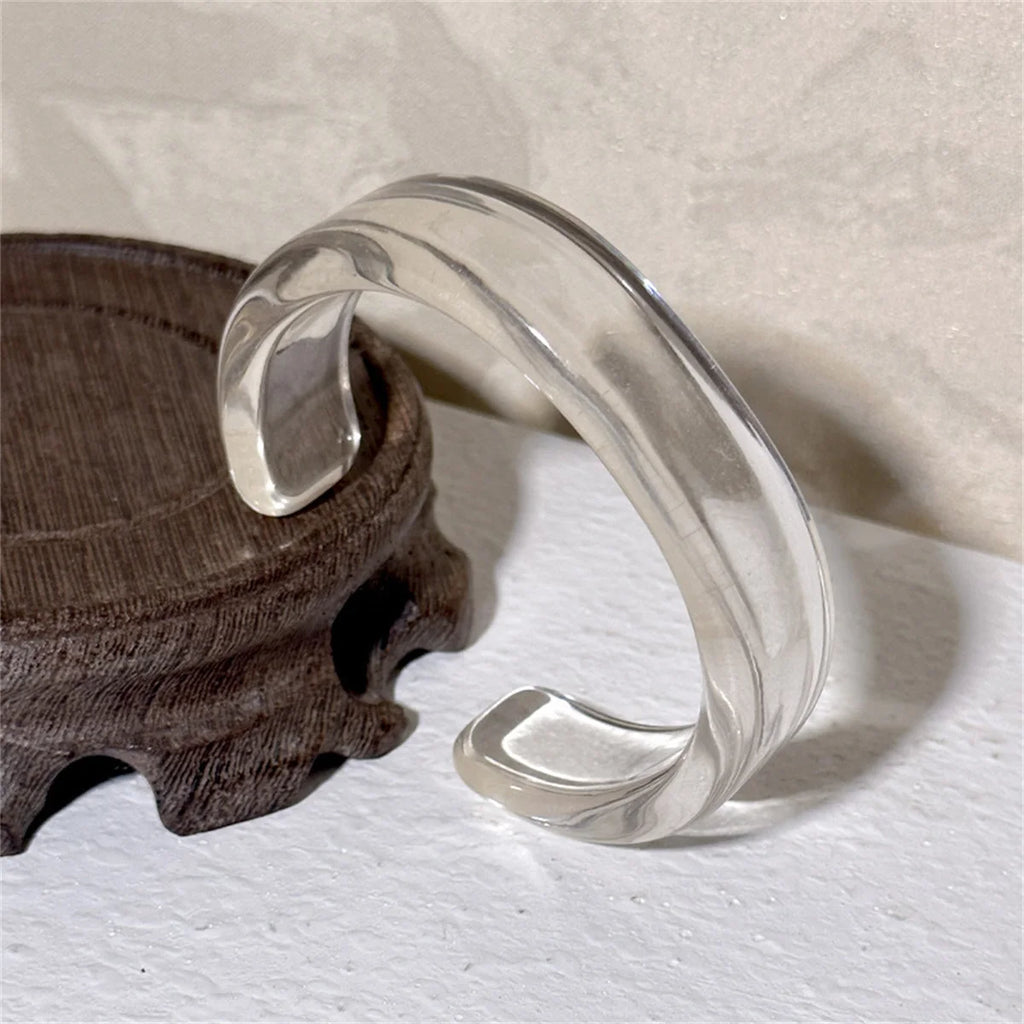 Fashion Y2k Irregular Acrylic Resin Chunky Wide Bangles for Women Kpop Geometric Charm Bracelet Couple Jewelry Pulseras Bangle Qme bai
