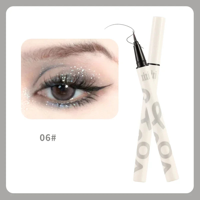 Liquid Aurora Blue Shiny Eye Liner Pen Glitter Phosphorescence Pigment Waterproof Shimmer Sparkling Eyeliners Diamond Eye Makeup Qme 06