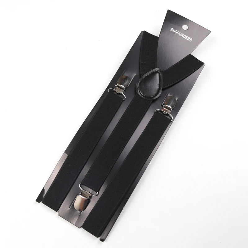 30 Colors Vintage Suspenders Men Women Adult Y Back Adjustable Straps Qme black