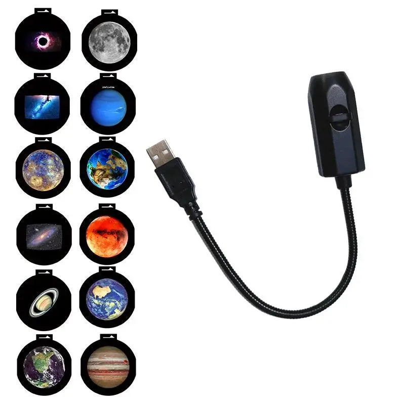 USB Ceiling Moon Earth Projection Atmosphere Light Starry Sky Lamp Night Light Romantic Bedroom Decoration Galaxy Projector. Qme C 1set