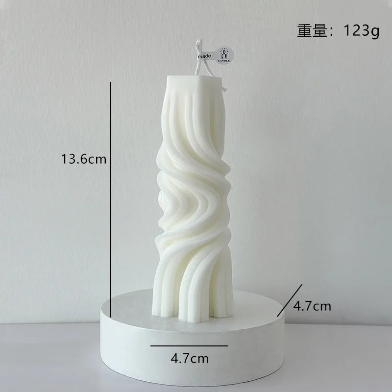 Nordic Minimalist White Scented Candle Atmosphere Home Decor Wedding Arrangement Cylinder Geometric Shape Fragrance Candle Qme J-1181