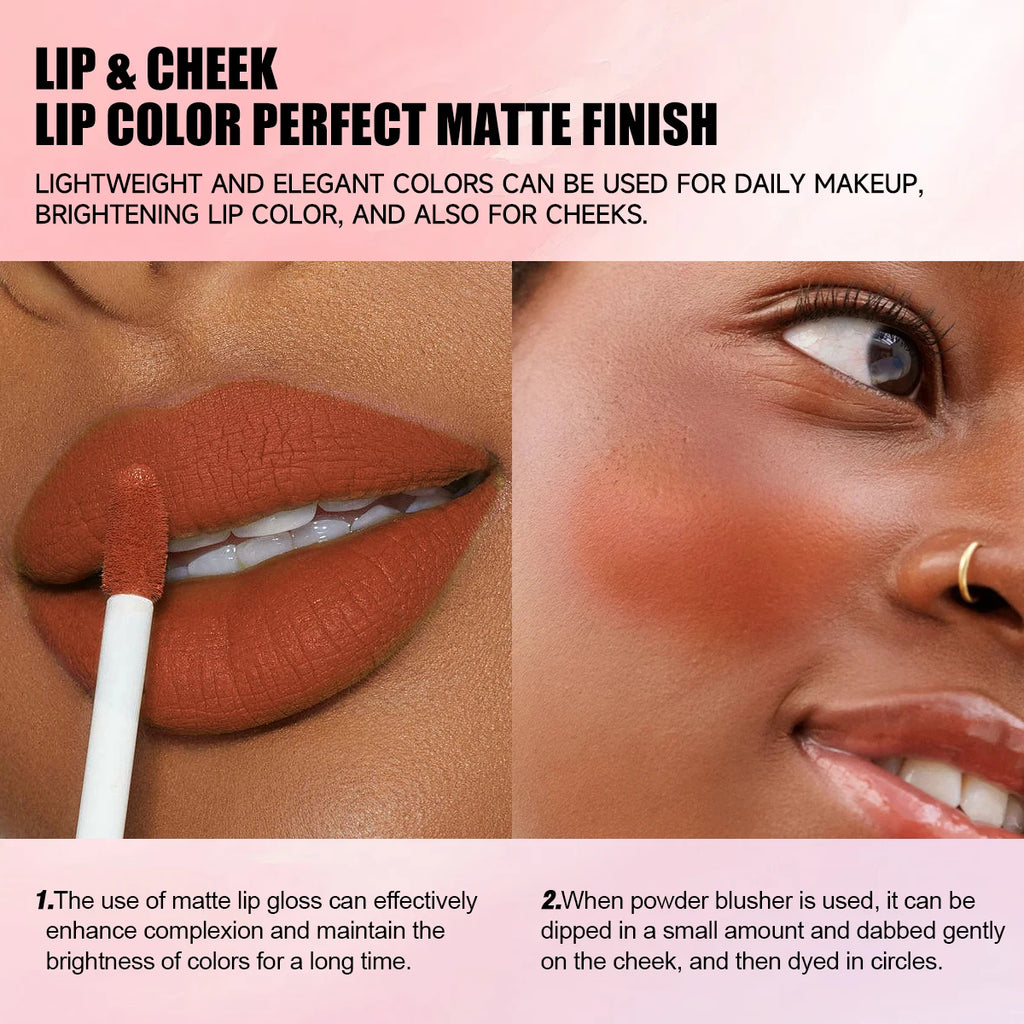 Multiple Colors Matte Velvet Lip Gloss Waterproof Long-lasting Qme
