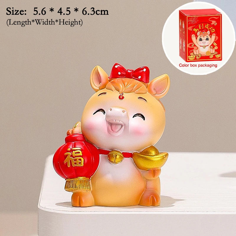 2026 Cute Year Of The Horse Ornament Lucky New Year Horse Toy DIY Desktop Decoration Car Ornament Pony Decor New Year Gift Qme A15