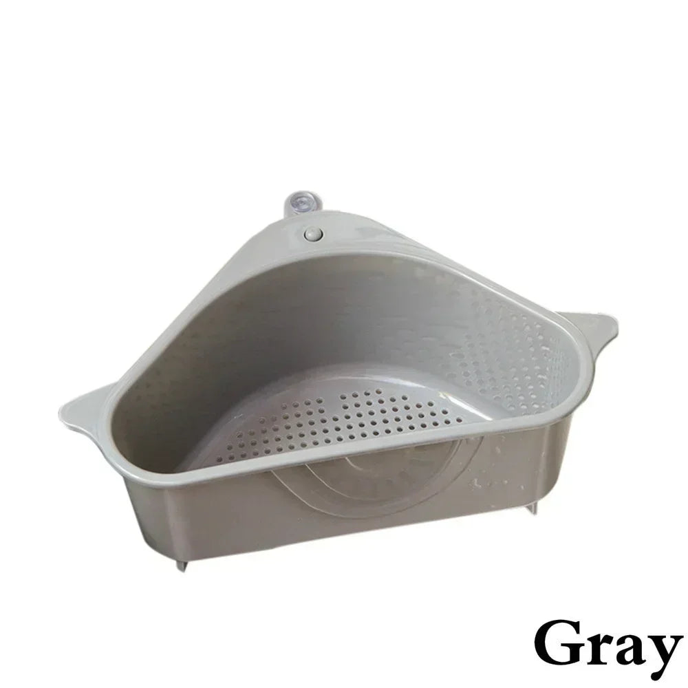 Kitchen Sink Drain Basket Stainless Steel Triangle Food Vegetables Peel Egg Filter Storage Organizer Kitchen Shelf Rack Drainier Qme 5