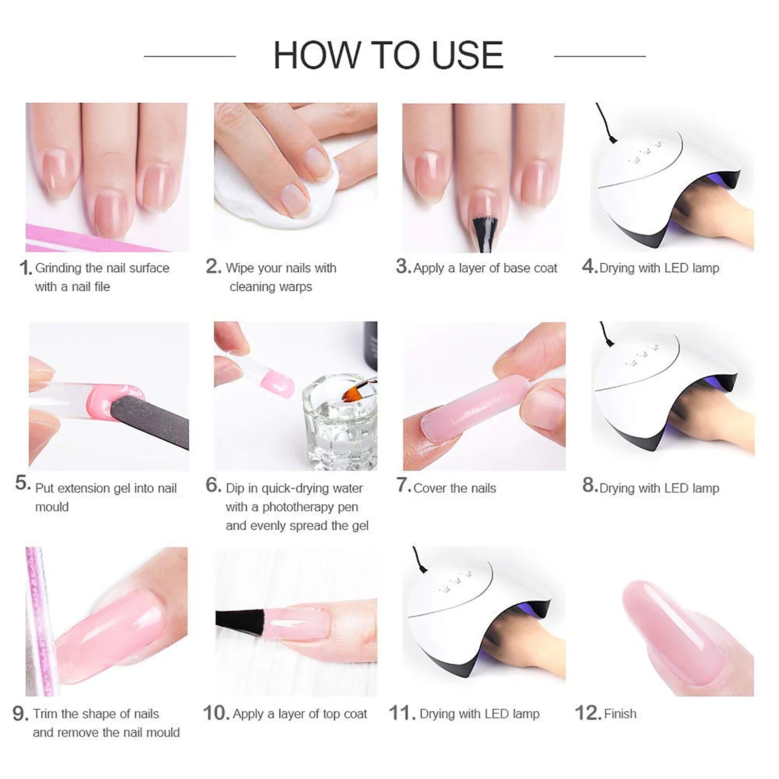 Nail Extension Gel Liquid Glue Acrylic Nails Quick Building Qme