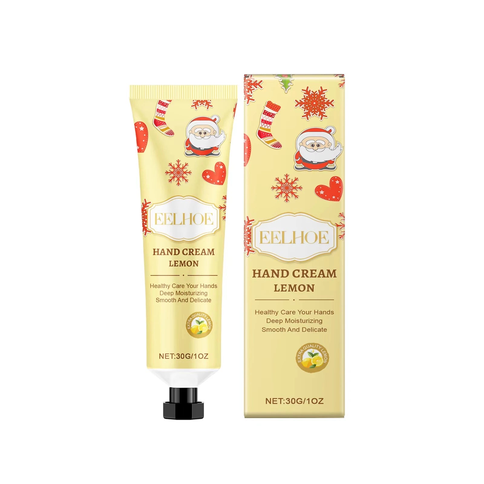 Christmas Hand Cream Moisturizing Refreshing Hand Cream for Dry Cracked Skin Nourishing Anti-Drying Smooth Winter Hydration 30g Qme Lemon