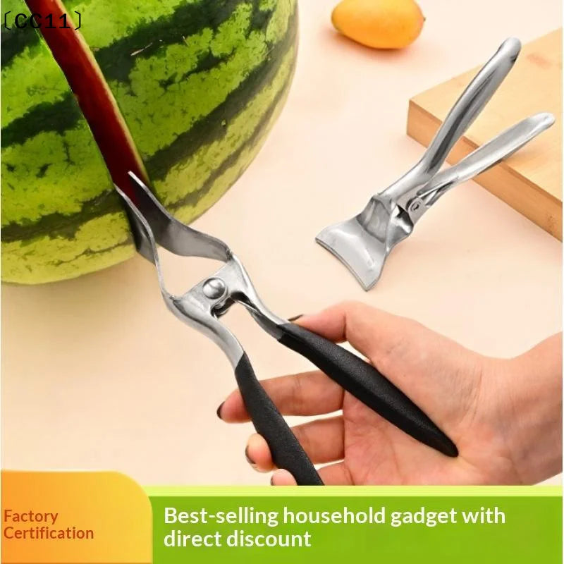 Stainless Steel Watermelon Splitter Anti Slip Handle Home Kitchen Qme