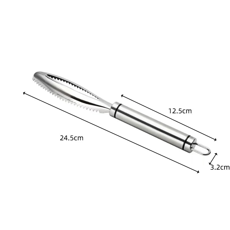 Stainless Steel Fish Scale Scraper Fast Remove Cleaner Peeler Skin Qme 01