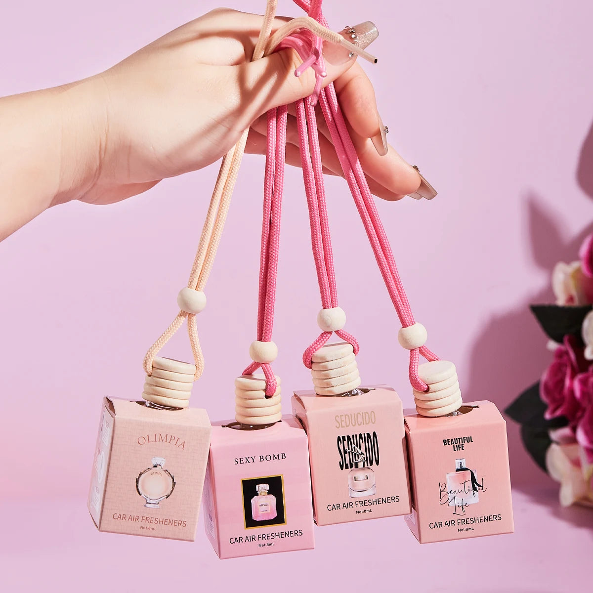 Pink Car Fragrance Interior Accessories Perfume Pendant Supplies Qme