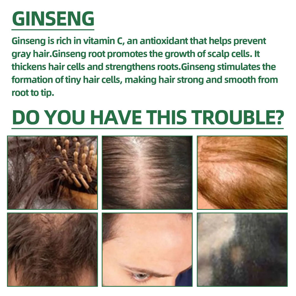 Natural Herbal Ginseng Hair Care Spray Moisturize Hair Remove Excess Sebum Prevent Hair Loss Nourish Scalp Essence Spray Qme