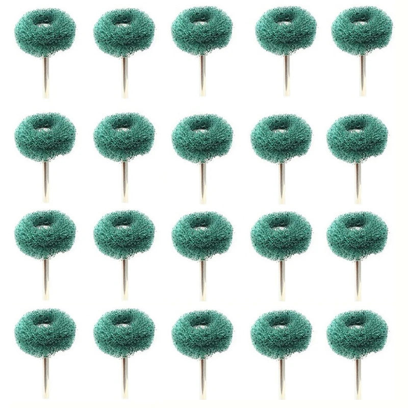 10/20pcs Mini Drill Abrasive Brush Nylon Buffing Polishing Wheel Dremel Rotary Hand Tool Accessories Set Rust Remover Qme 20pcs Green