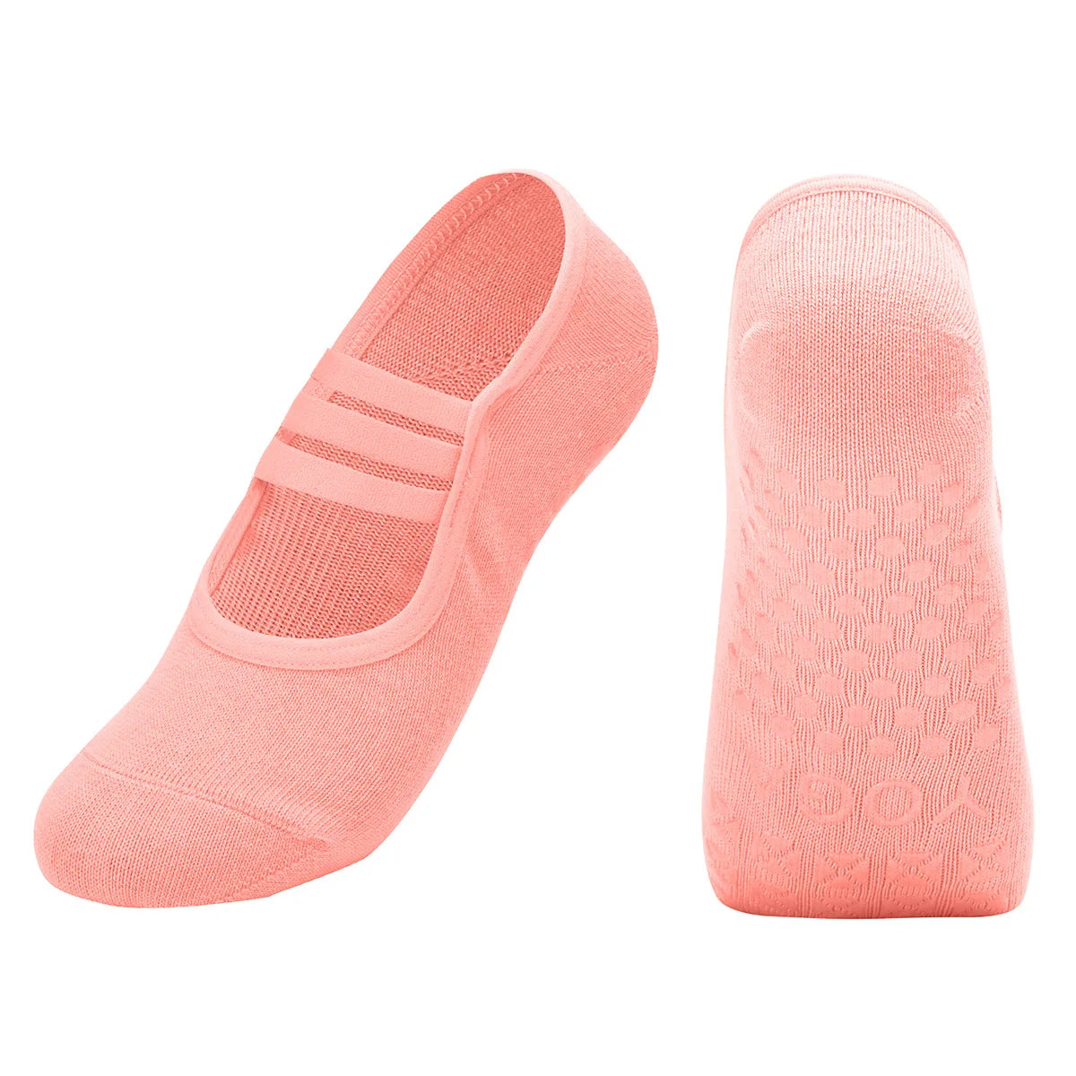 Button Silicone Non-slip Yoga Socks for Female Floor Pilates Socks Backless Breathable Cotton Indoor Fitness Dance Sports Socks Qme e One Size