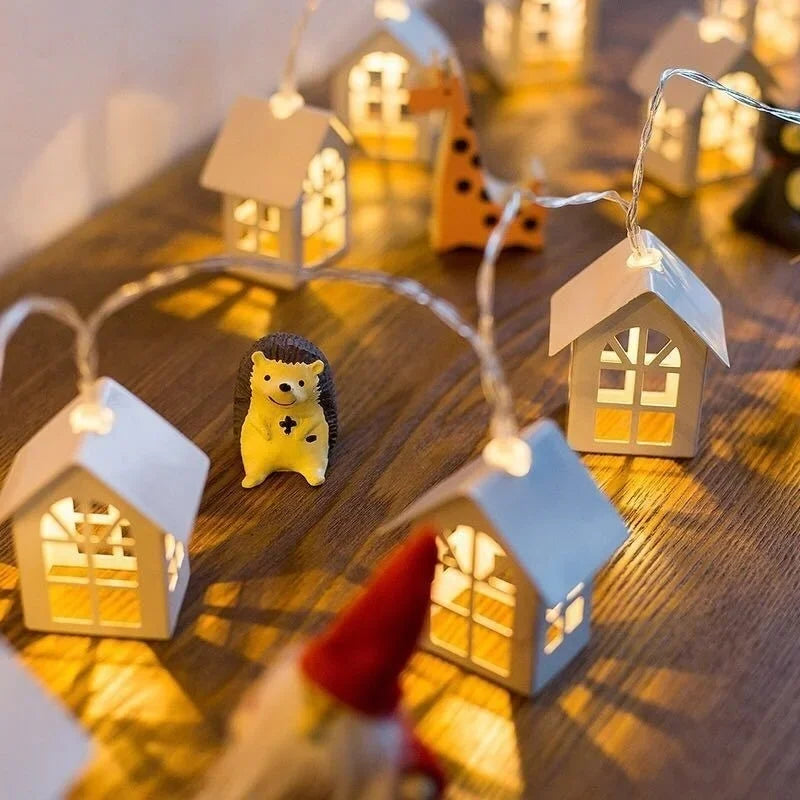 10 LED Christmas Tree House Style Fairy Light String Wedding New Year Christmas Decorations Xmas Decorations for Tree Qme