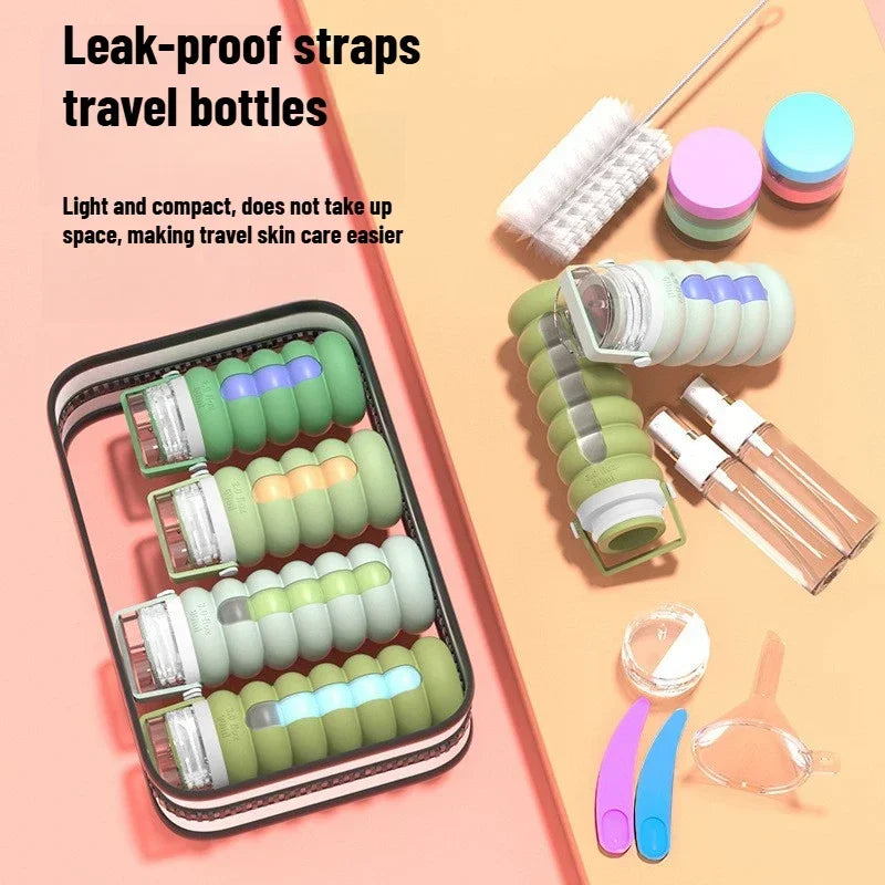 Silicone Travel Bottles Leakproof Squeeze Containers Shampoo Shower Qme