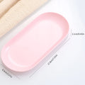 Plastic Cosmetic Storage Tray Nail Art Equipment Plate Oval Manicure Qme Pink