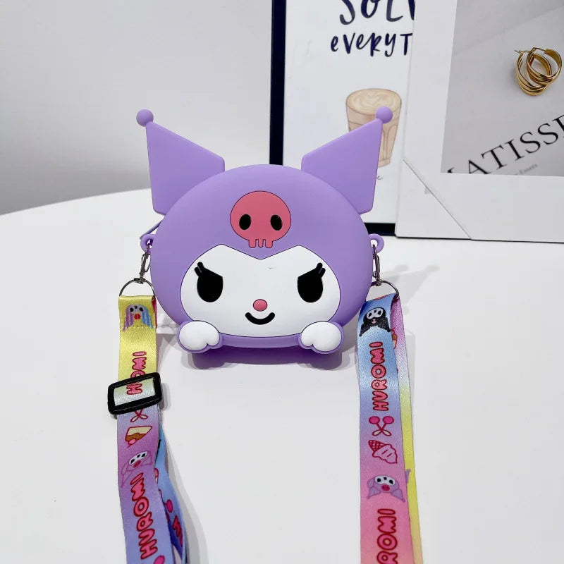 Hello Kitty Kuromi Cute Silicone Coin Purse Fashionable Shoulder Bag for Outings and Trips Qme 4