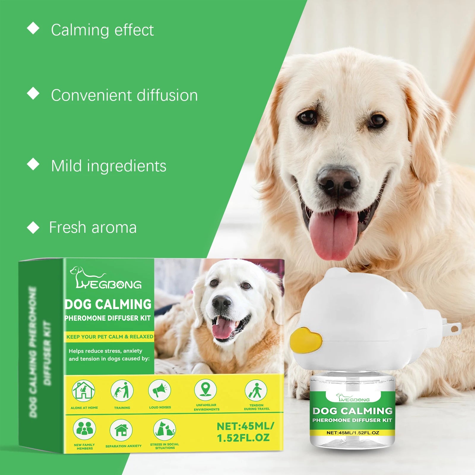 Dog Emotion Diffuser Set for Anxiety Relief Home Environment Stress Care Kit to Effectively Reduce Dogs' Pressure Qme