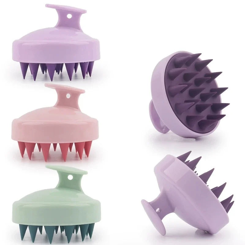 Hair Scalp Massager Shampoo Brush Scalp Scrubber with Soft Silicone Bristles Both Wet Dry Hair Qme