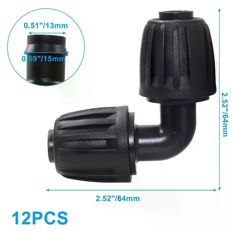 1 2-inch Drip Irrigation Fitting Elbow Connector Anti-drip Lock Nut Qme