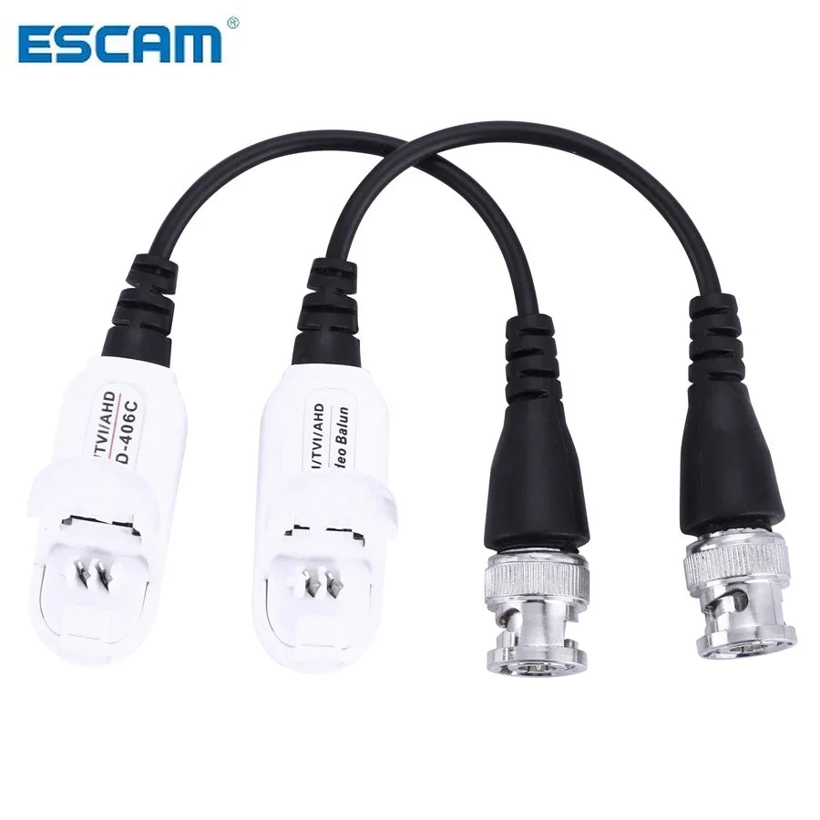 ESCAM HD 720P/1080P CVI/TVI/AHD Passive Video Balun BNC Connector To UTP Cat5/5e/6 Video Balun Passive Transceivers Qme