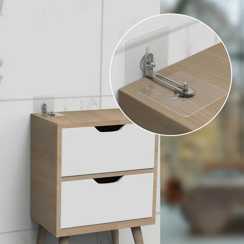 Furniture Anchors Strong Self-adhesive Fixed Prevent Dumping Device No punching Safety Anti Overturning Cabinet Buckle Anchors Qme