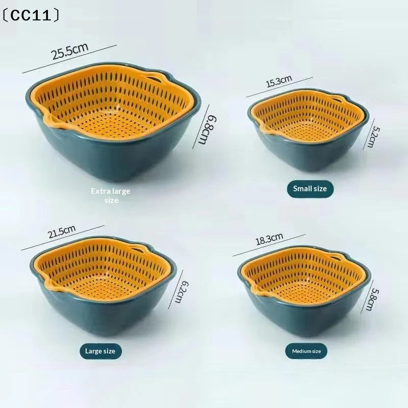 2in1 Kitchen Drain Basket Storage Multifunctional Wash Drainer Qme