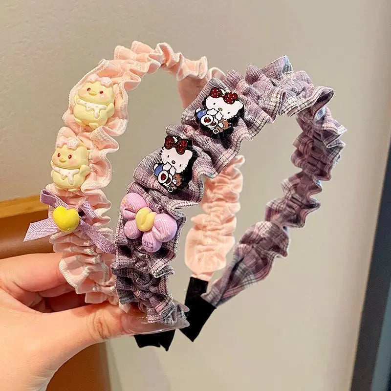 Hello Kitty Kuromi Lace Ruffled Headband Perfect Accessory Students Qme 2