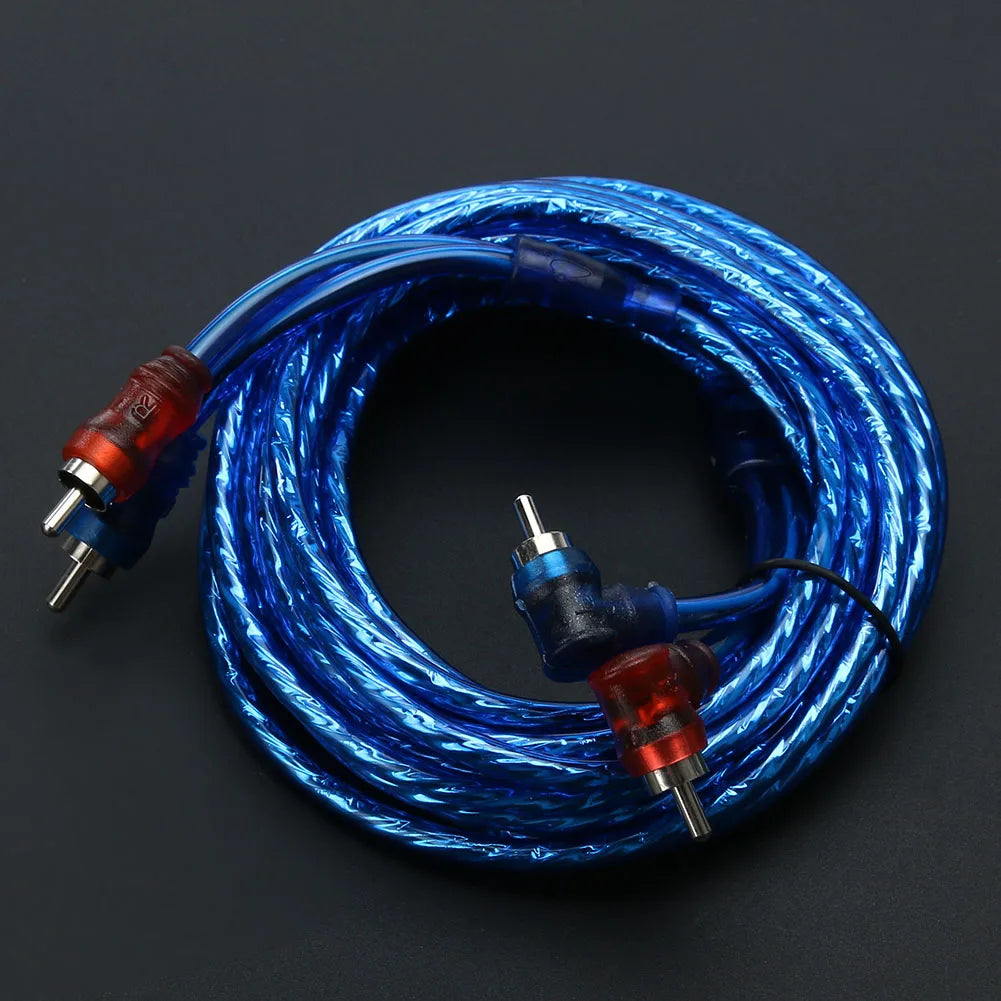 Car Audio System Amplifier Copper Cable Audio Cord 5 Meter 2 RCA to 2 RCA Plug Audio Power Amplifier Cable Qme