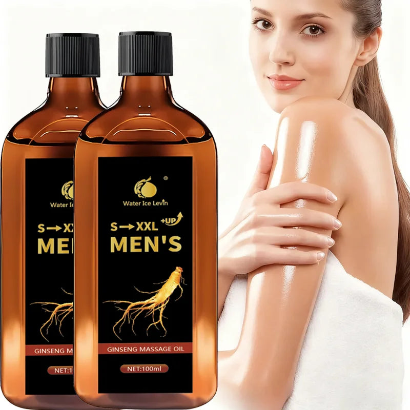 S-XXL +UP Men's Ginseng Massage Oil with Shea Butter - Hydrates & Firms Skin, Boosts Moisture Qme
