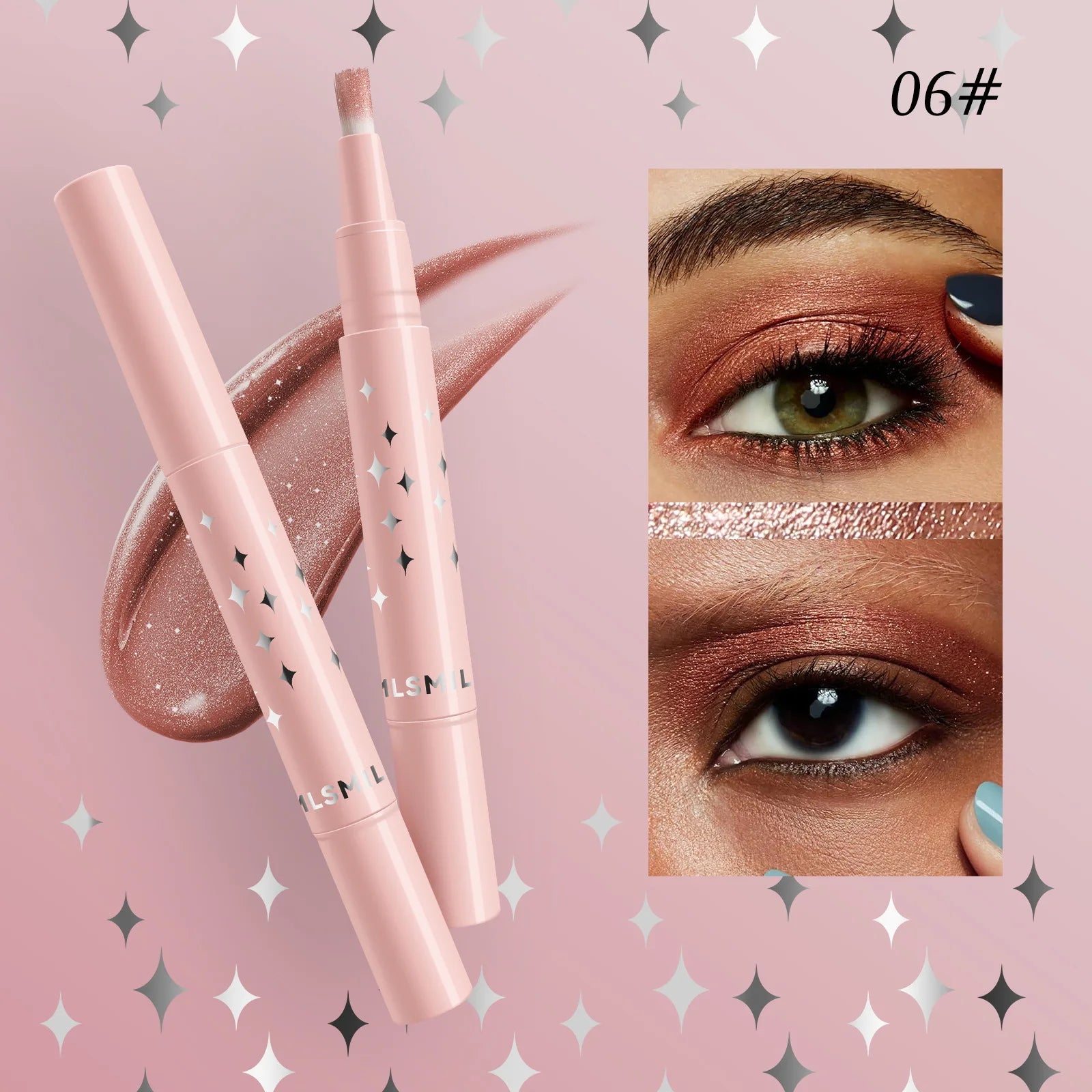 With Bristles Glitter Liquid Eyeshadow Cream Shimmer Bronzers Highlighter Makeup Gel Face Body Brighten Natural Contour Makeup Qme 06