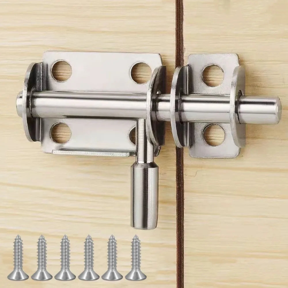 Stainless Steel Door Latch Solid Sliding Bolt Door Latch Lock with Screws Garden Door Bathroom Door Hardware Door Security Lock Qme