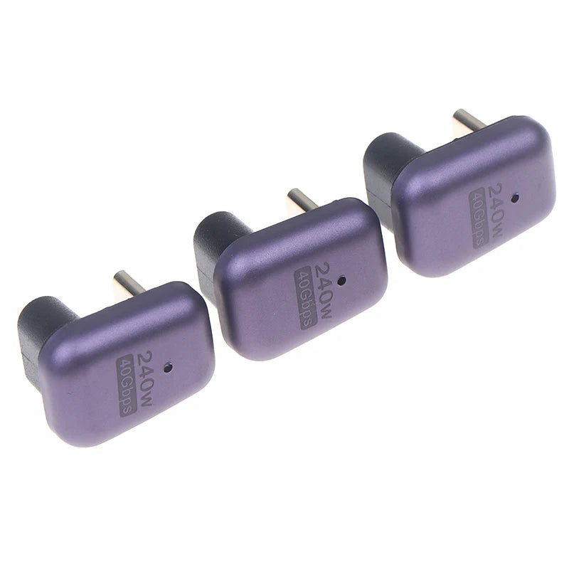 1 240W U Shape USB C Adapter 180 Degree Angled Type-c Extender Qme 3pcs
