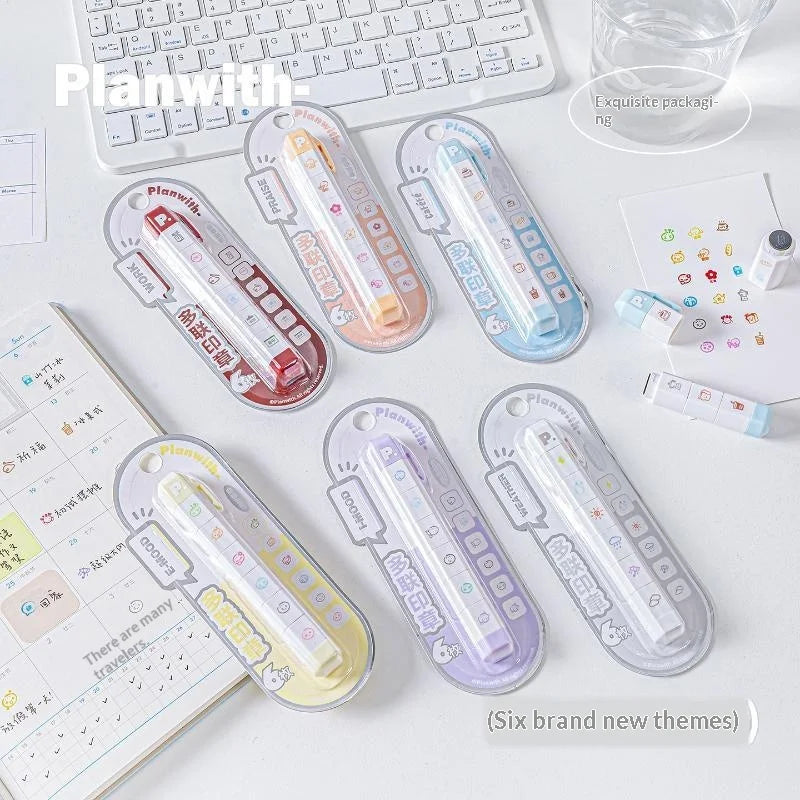Cute Kawaii Multilink Mood Stamp Lightweight INS Decor Journal Qme