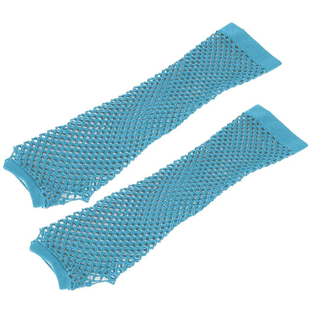 Colorful Fishnet Fingerless Long Gloves Party Wear Fancy Costume Accessories Sexy Girls Punk Goth Dance Performance Glovers Qme