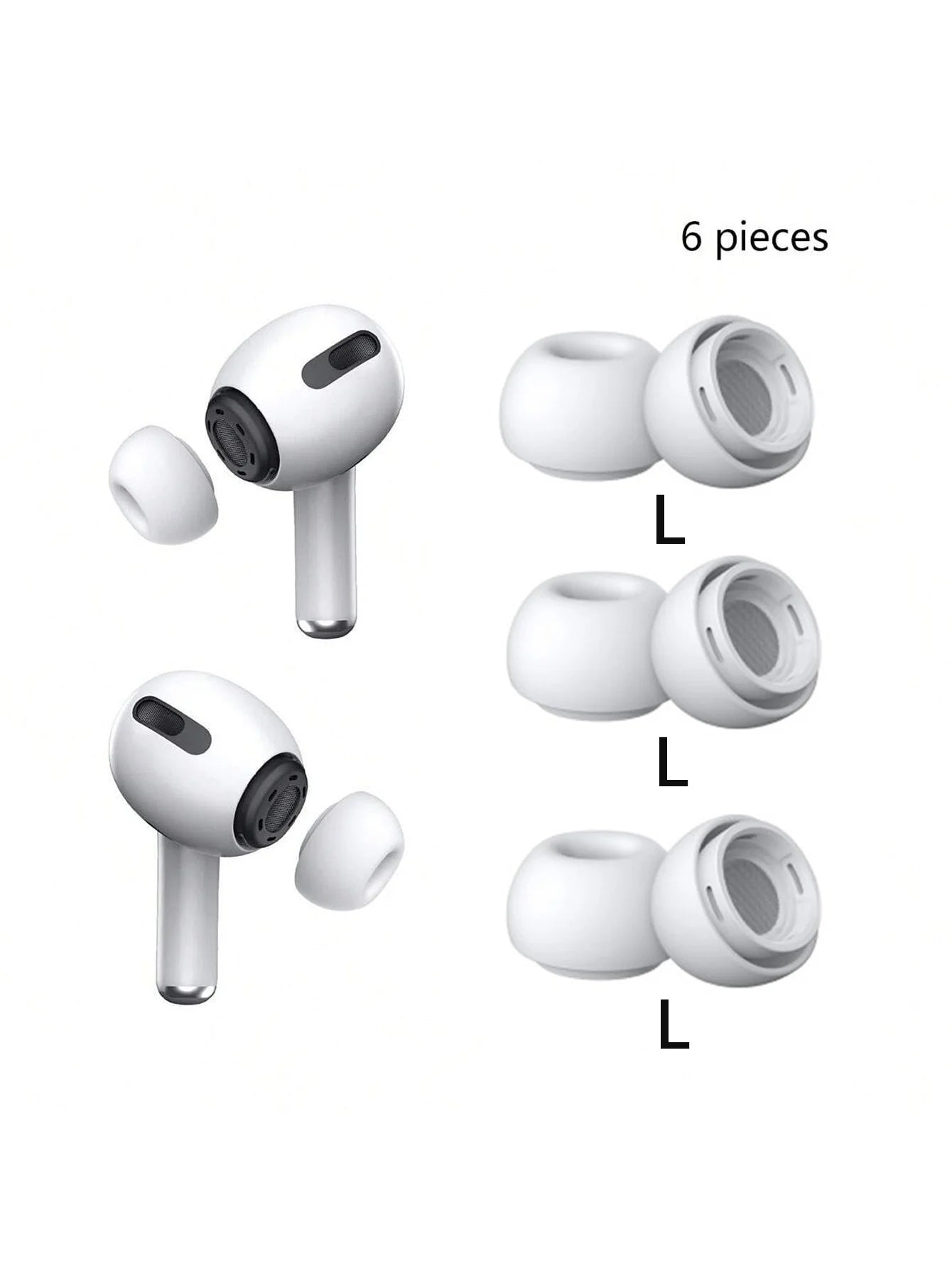 Suitable Airprods Silicone Ear Caps Wireless Bluetooth Earphone Qme Snow
