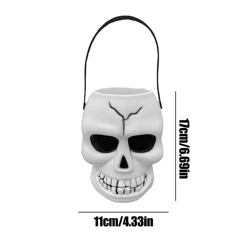 Ghost Skull Candy Jars Halloween Skeleton Storage Bucket Decorations Qme