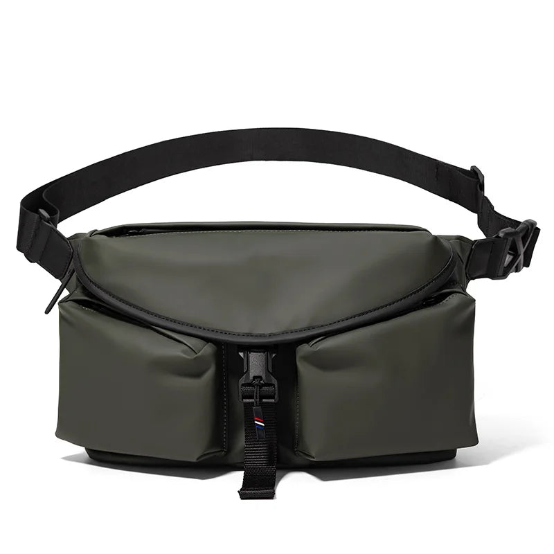 Lightweight PU Waterproof Crossbody Bag Stylish Street Commute Sling Qme green
