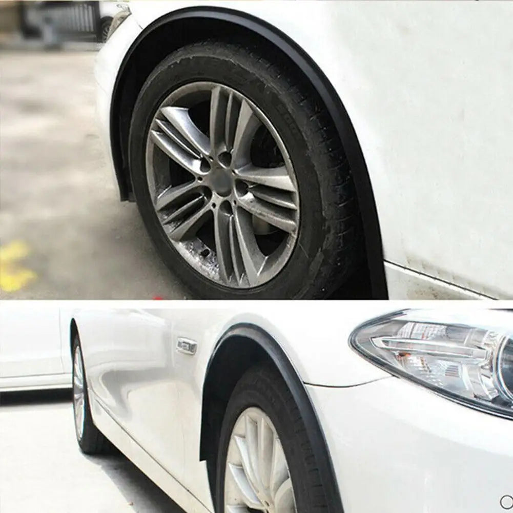 Car Splash Guard Fender Flare Extension Wheel Eyebrow Moulding Trim Wheel Arch Strip Extenders Scratch-proof Qme
