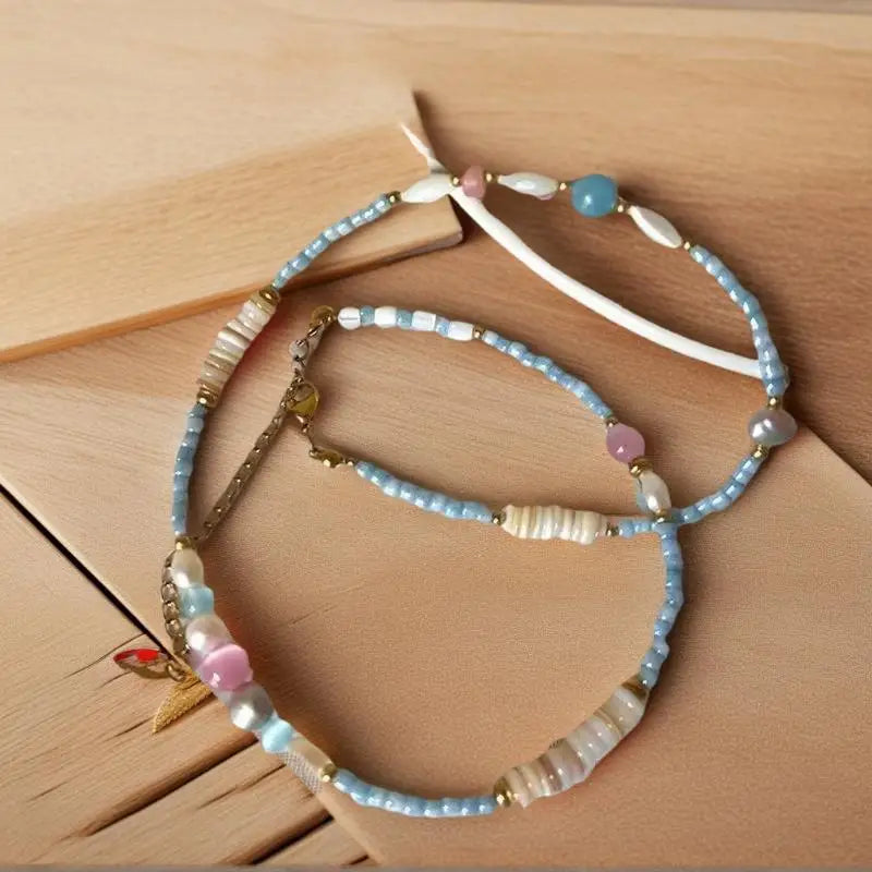 Fashion Natural Stone Freshwater Pearl Collar Chain Necklace Women Qme