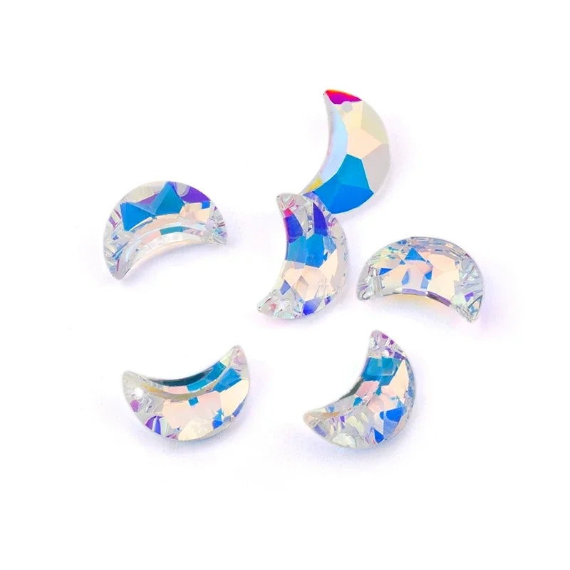 20mm 8pcs/pack Austria Moon 6722 Pendant Charms Crystal Glass Beads Rhinestone Gems for Earring Making DIY Jewelry Accessories Qme