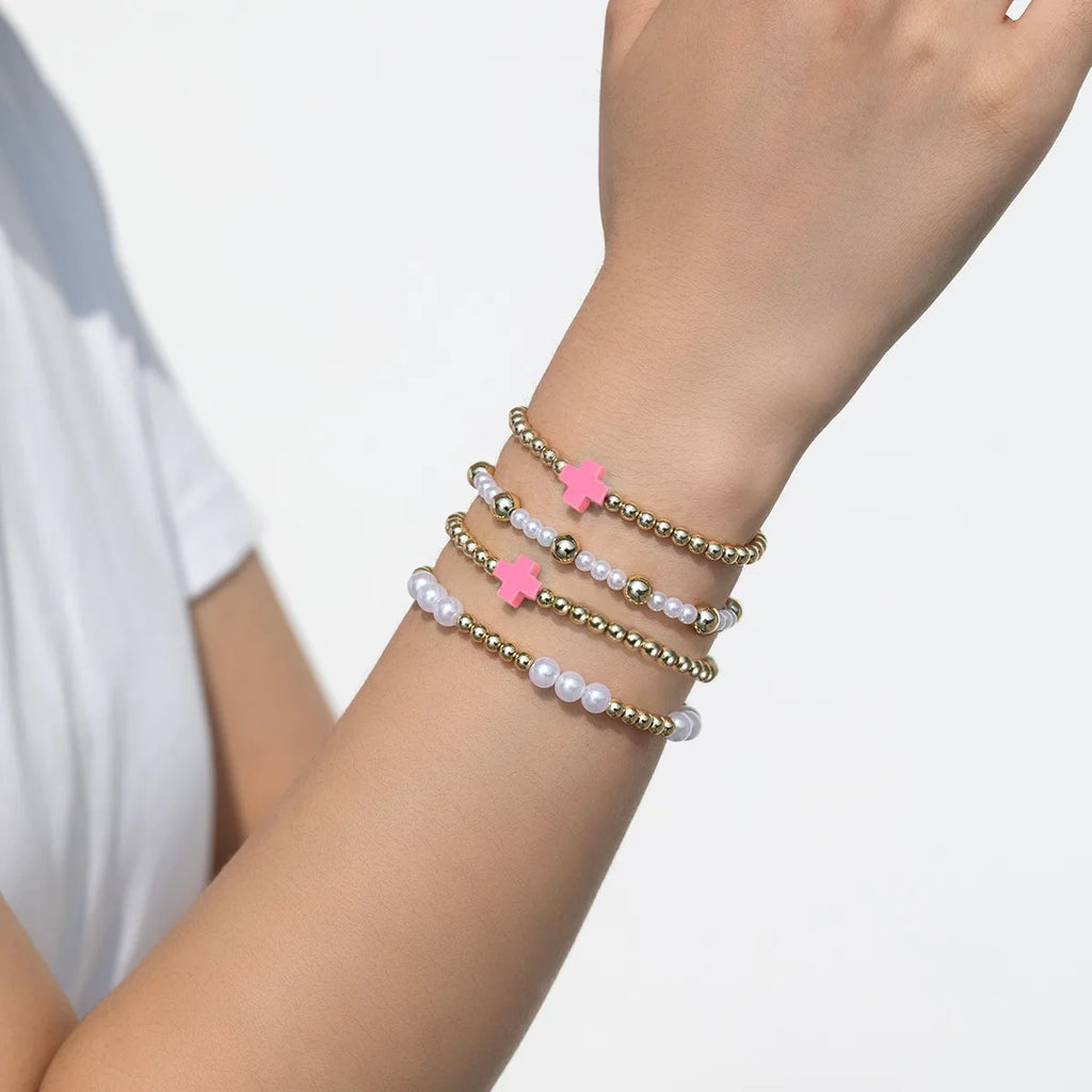 12-Piece Set Fashion Fashion Cross CCB&Seed Beaded Handmade Kraft Paper Bracelet Women Boho Stackable Wrist Jewelry Gift Qme