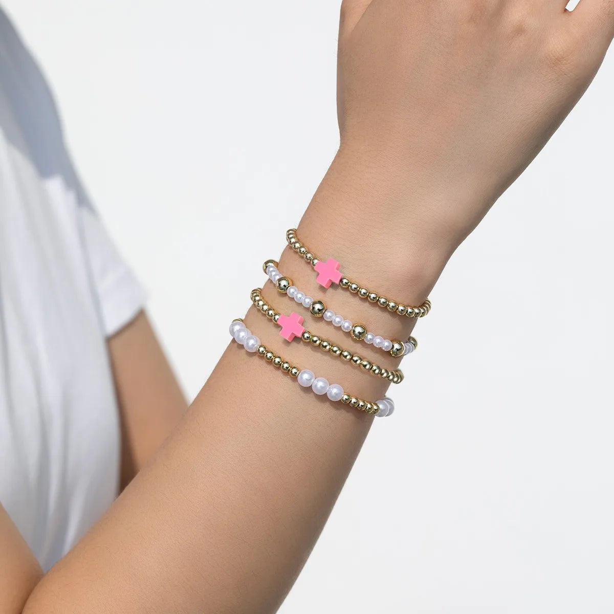 12-Piece Set Fashion Fashion Cross CCB&Seed Beaded Handmade Kraft Paper Bracelet Women Boho Stackable Wrist Jewelry Gift Qme