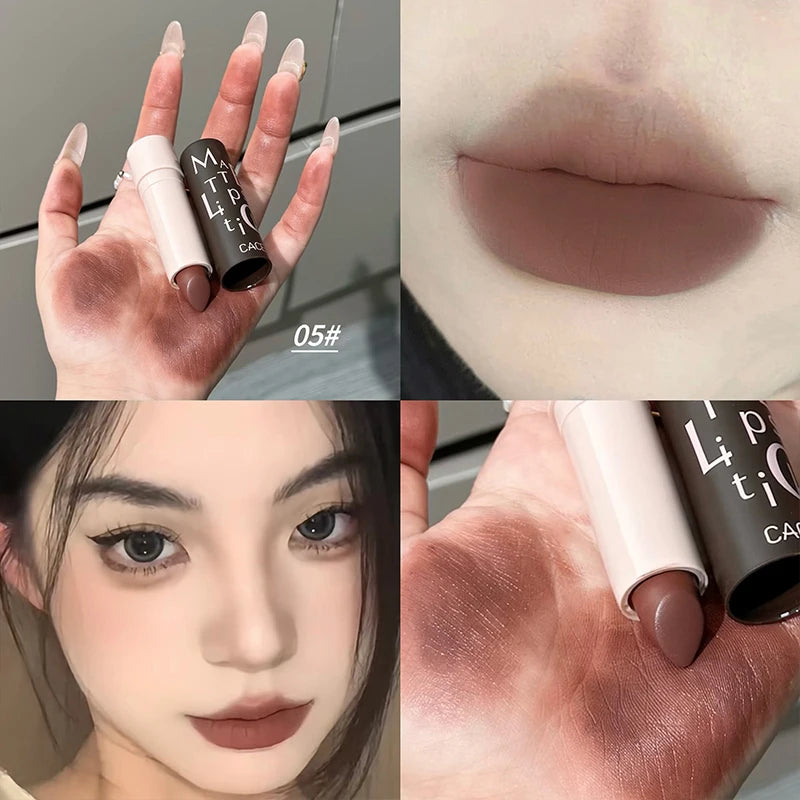 6 Colors Waterproof Nude Matte Lipsticks Long Lasting Lip Stick Not Fading Sexy Red Pink Velvet Lipsticks Makeup Cosmetic Batom Qme 05