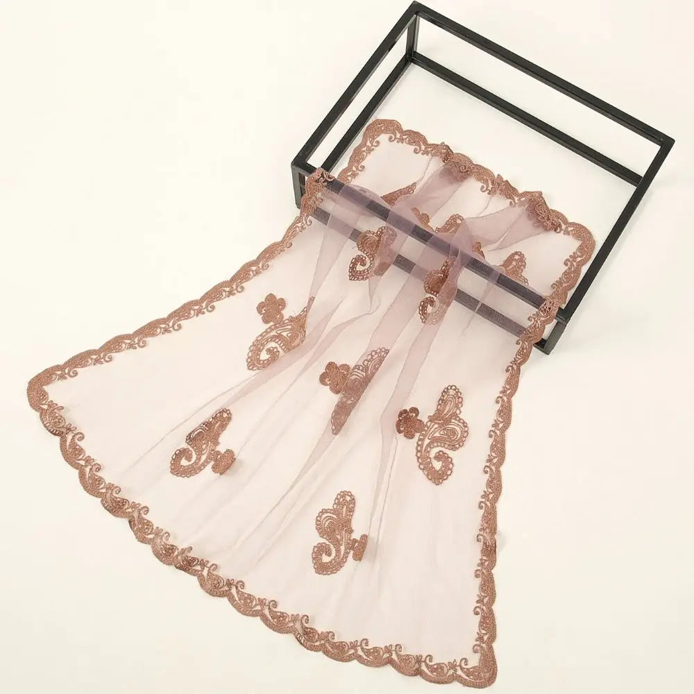 Embroidered Lace Embroidery Square Scarf Thin Cashew Pattern Lace Headwrap Breathable Fabric Lace Trim Lace Shawl Headband Qme