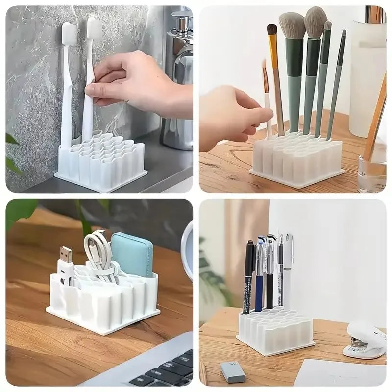 Pen Holder Multi-purpose Ointment Holder Stationery Storage Rack Desktop Ointment Stand Home Compartment Organizer Qme