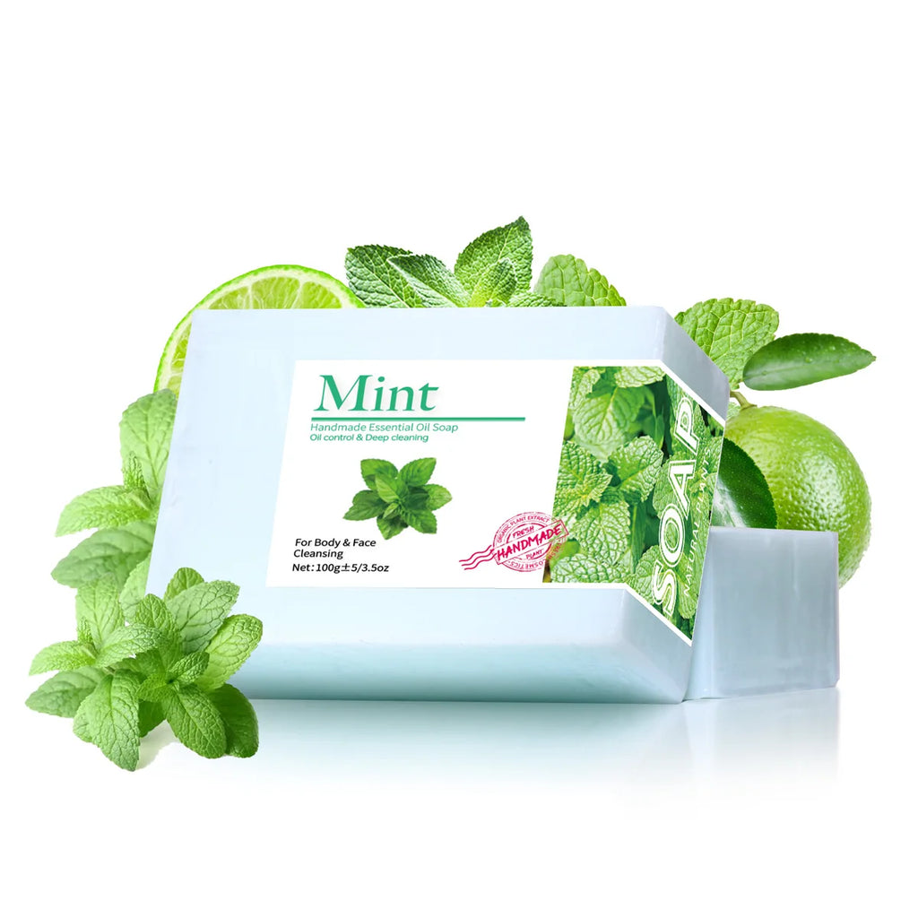 Mint Essential Oil Cleansing Soap Handmade Natural Organic Plant Bath Qme