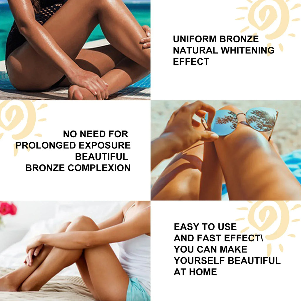 Soft Brown Self-Tanning Cream Intensive Tanning Outdoor Summer Beach Brown Bronzer Long Lasting Sunless Fake Tan Body Lotion Qme