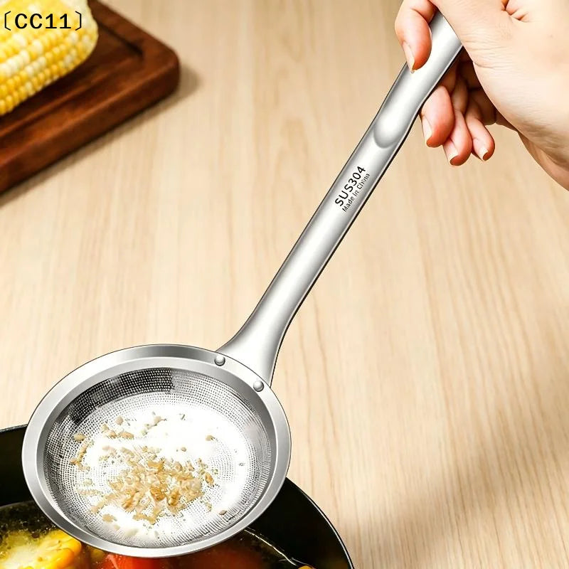 Stainless Steel Fat Skimmer Spoon Fine Mesh Grease Foam Removing Oil Qme