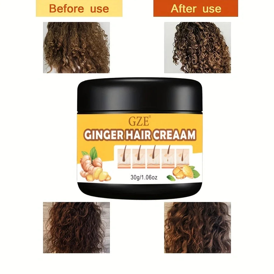 GZE GINGER HAIR CREAM Ginger Hair Strengthens Cream Moisturizing Scalp Massage Hair Care Serum Conditioner Qme