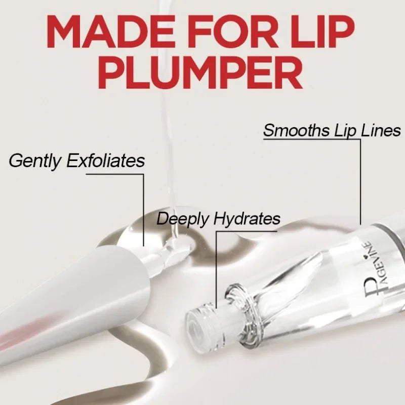 Exfoliating & Plumping Lip Oil, Removes Dead Skin for Smooth Plump Lips, Glass Shine & Hydrating, Lasting Gentle Lip Treatment Qme